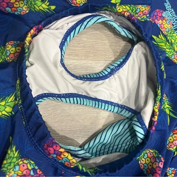 UVSkinz Girls' Pineapple Blue Rashguard Swim Set - Picture 4 of 4